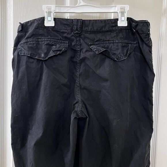 MASON’S Woman Rites Black Cropped Cargo Pants Italy Cotton Woman's Size 48 US 12 - Picture 14 of 16